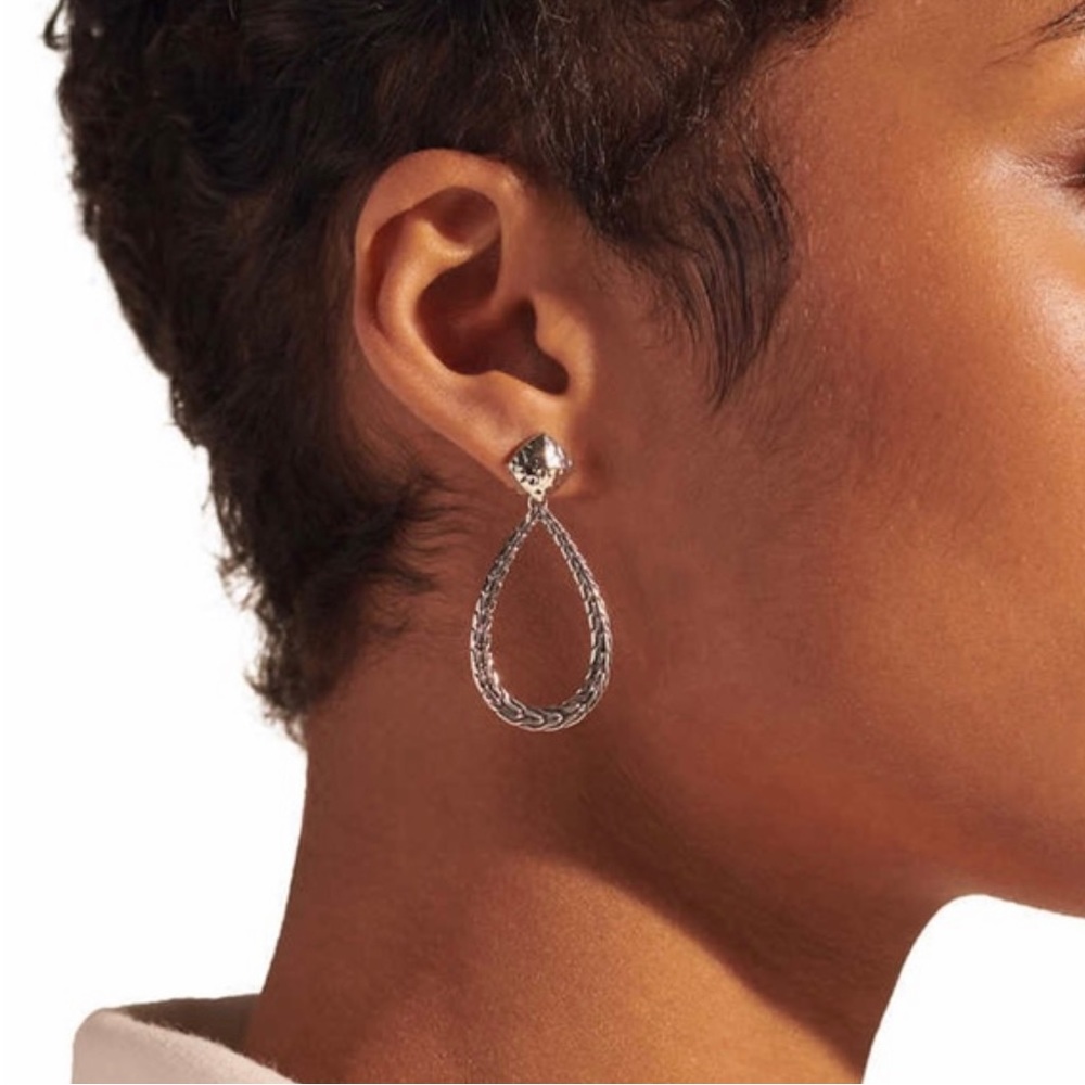 John Hardy Silver Teardrop Earrings - Picture 3 of 11